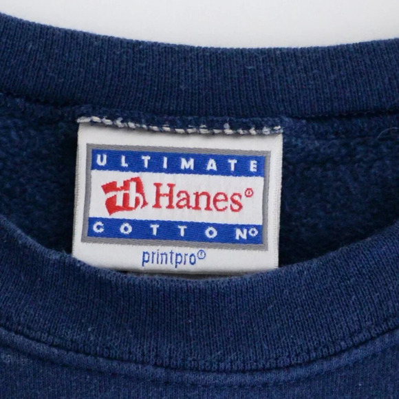 Vintage  90S Hanes Mi Wolverines Collegiate Navy Crew Neck Sweater Large - Picture 7 of 8